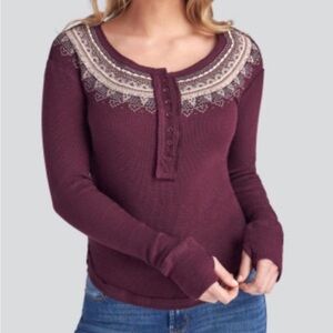 We the Free fair isle thermal top, XS